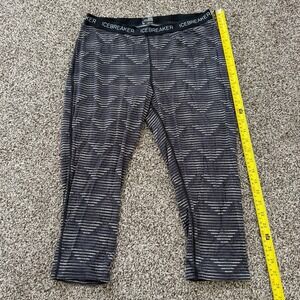 Icebreaker Bodyfit 200 Oasis Diamond Line lWomens L Gray Merino Wool Base Layer